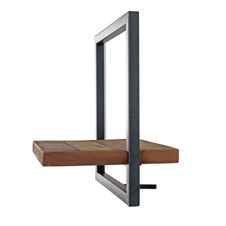 SIXTINE Wall Shelf 'S' - Recycled Teak Shelf with Metal Frame