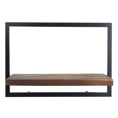 SIXTINE Wall Shelf 'M' 1 Recycled Brown Teak Shelf with Black Metal Frame