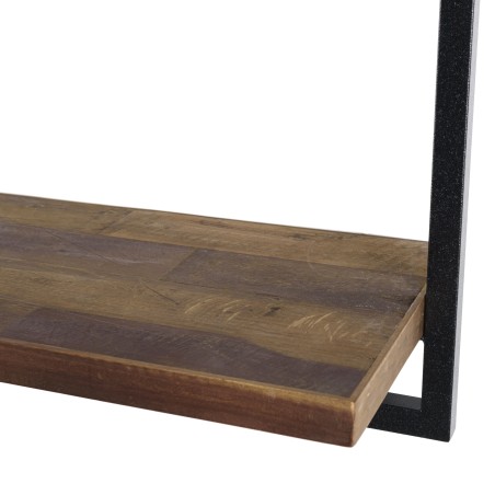 SIXTINE Wall Shelf 'M' 1 Recycled Brown Teak Shelf with Black Metal Frame