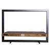 SIXTINE Wall Shelf 'M' 1 Recycled Brown Teak Shelf with Black Metal Frame