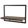 SIXTINE Wall Shelf 'M' 1 Recycled Brown Teak Shelf with Black Metal Frame