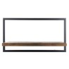 SIXTINE Wall Shelf 'L' - Recycled Brown Teak Shelf with Black Metal Frame