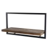 SIXTINE Wall Shelf 'L' - Recycled Brown Teak Shelf with Black Metal Frame