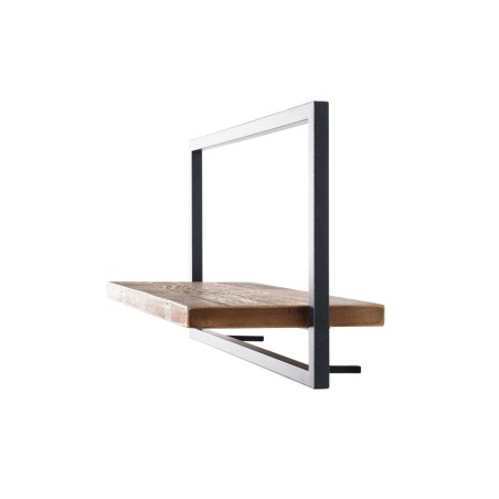 SIXTINE Wall Shelf 'L' - Recycled Brown Teak Shelf with Black Metal Frame