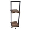 SIXTINE Wall Shelf - Brown Recycled Teak Shelves, Black Metal Frame