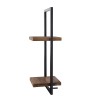 SIXTINE Wall Shelf - Brown Recycled Teak Shelves, Black Metal Frame