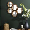 SIXTINE 'S' Brown Hexagonal Teak Mirror