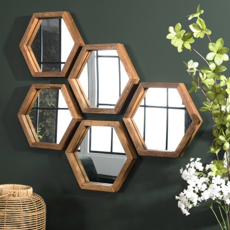 Miroir SIXTINE en bois de teck recyclé