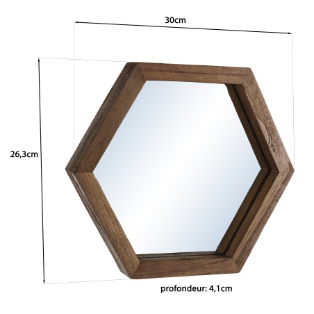 Miroir SIXTINE en bois de teck recyclé
