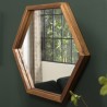 SIXTINE 'L' Brown Mirror with Hexagonal Recycled Teak Frame