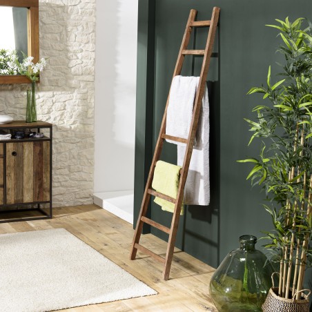Porte serviettes haut SIXTINE en bois teck recyclé