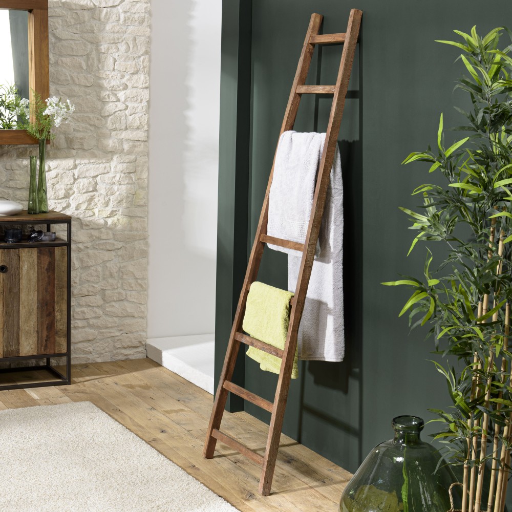 Porte serviettes haut SIXTINE en bois teck recyclé