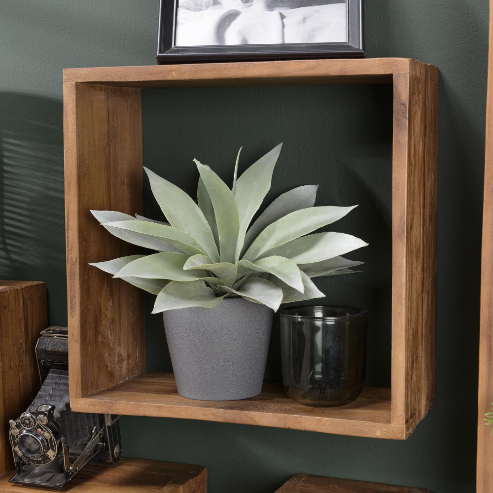 SIXTINE - Brown Square Wall Shelf, 35 x 35 cm, Recycled Teak Wood SIXTINE - Brown Square Wall Shelf, 35 x 35 cm, Recycled Teak Wood