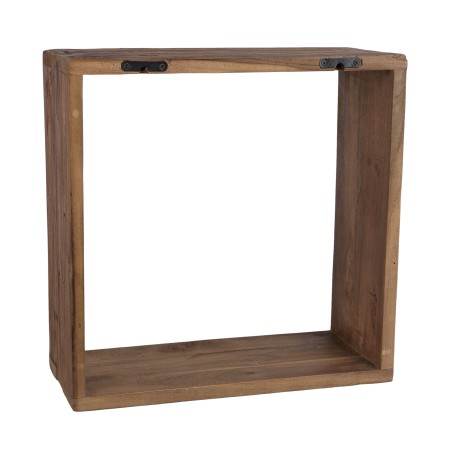 SIXTINE - Brown Square Wall Shelf, 35 x 35 cm, Recycled Teak Wood
