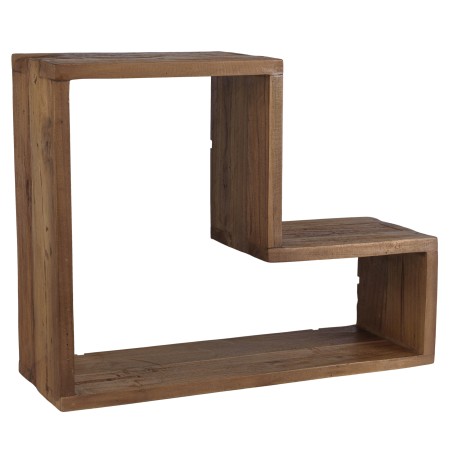 SIXTINE Brown L-shaped Wall Shelf - Recycled Teak Wood - Trendy Decor