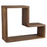 SIXTINE Brown L-shaped Wall Shelf - Recycled Teak Wood - Trendy Decor