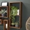 SIXTINE Rectangular Brown Wall Shelf - Recycled Teak Wood - 2 Niches