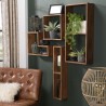 SIXTINE Rectangular Brown Wall Shelf - Recycled Teak Wood - 2 Niches