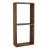 SIXTINE Rectangular Brown Wall Shelf - Recycled Teak Wood - 2 Niches
