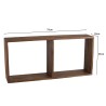 SIXTINE Rectangular Brown Wall Shelf - Recycled Teak Wood - 2 Niches