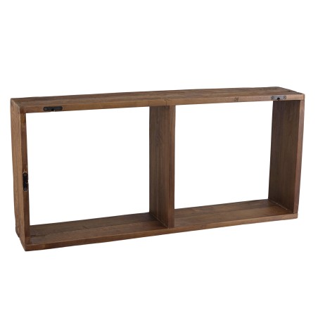 SIXTINE Rectangular Brown Wall Shelf - Recycled Teak Wood - 2 Niches
