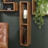SIXTINE Brown Rectangular Wall Shelf - 2 Niches, Recycled Teak Wood
