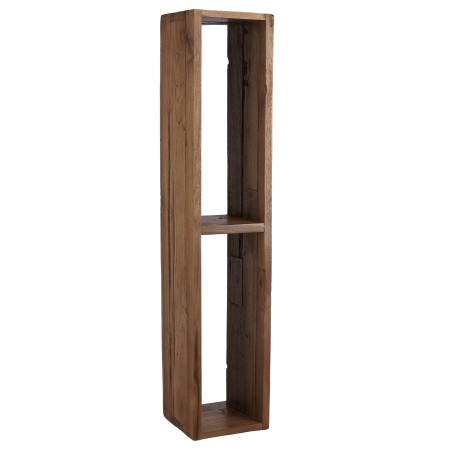 SIXTINE Brown Rectangular Wall Shelf - 2 Niches, Recycled Teak Wood