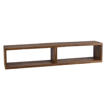 SIXTINE Brown Rectangular Wall Shelf - 2 Niches, Recycled Teak Wood