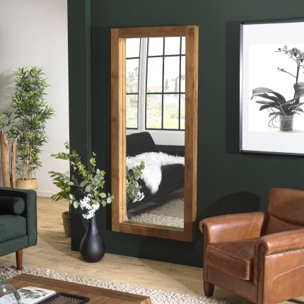 SIXTINE - Brown Rectangular Teak Mirror, 180 x 80 cm