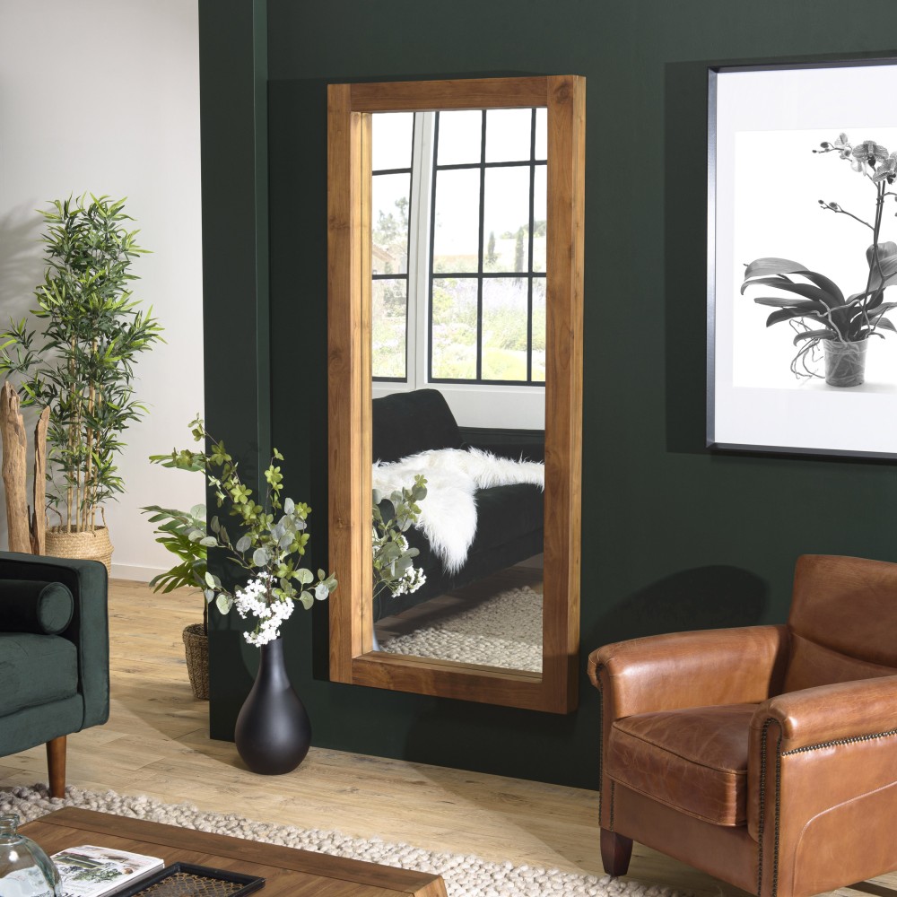 Miroir rectangulaire SIXTINE en bois de teck 180x80cm Miroir rectangulaire SIXTINE en bois de teck 180x80cm
