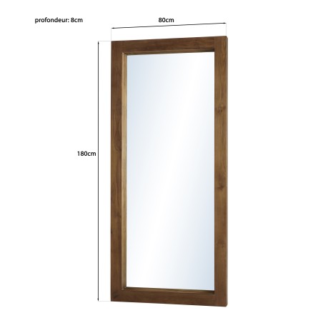 Miroir rectangulaire SIXTINE en bois de teck 180x80cm