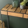 SIXTINE Rectangular Teak Console - Light Teak Wood, Black Metal