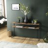 Console SIXTINE teck clair métal noir