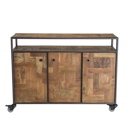 Buffet SIXTINE - Teck recyclé et acier noir