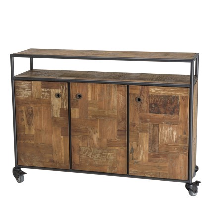 Buffet SIXTINE - Teck recyclé et acier noir
