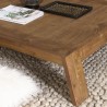 SIXTINE - Square Brown Coffee Table 115x100cm Teak Recycled Wood Legs
