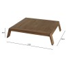 SIXTINE - Square Brown Coffee Table 115x100cm Teak Recycled Wood Legs