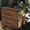 SIXTINE High Brown Bookcase 2 Drawers 4 Shelves Recycled Teak Wood
