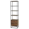 SIXTINE High Brown Bookcase 2 Drawers 4 Shelves Recycled Teak Wood
