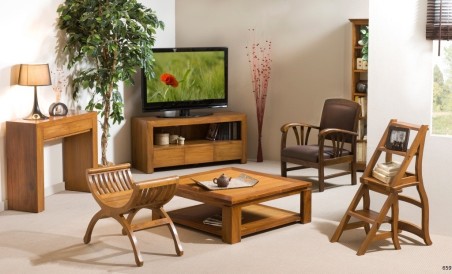 Chaise libraire marron bois Teck - API