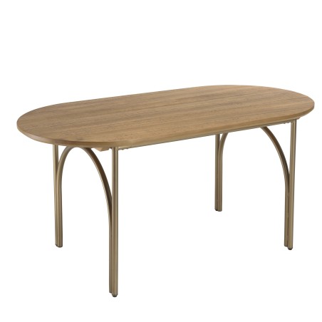 Table à manger ovale YSEULT 4 personnes 160x80cm bois peuplier