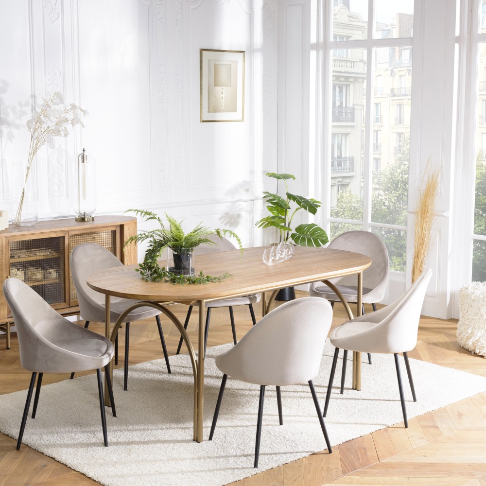 YSEULT Oval Dining Table - 180x90cm - Natural Poplar Wood YSEULT Oval Dining Table - 180x90cm - Natural Poplar Wood