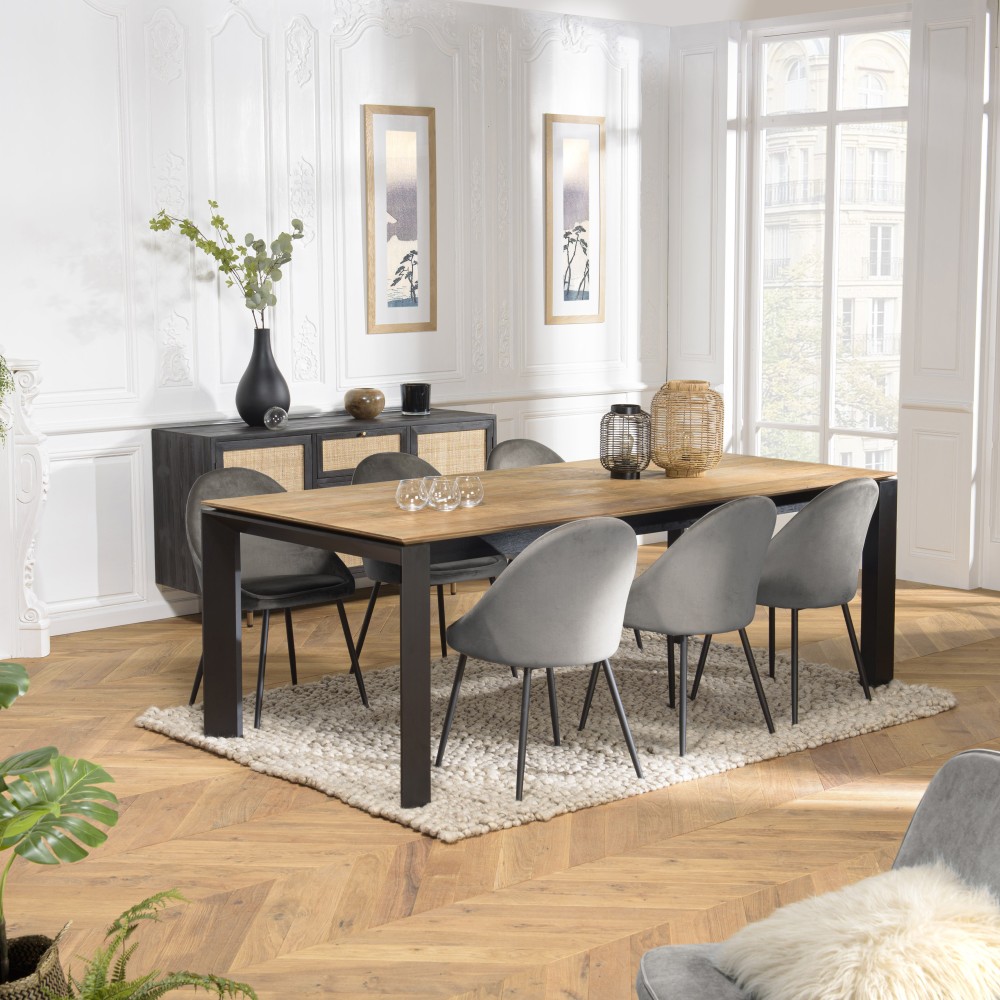 MAXENCE - Extendable Rectangular Dining Table 220/320cm Recycled Teak Wood MAXENCE - Extendable Rectangular Dining Table 220/320cm Recycled Teak Wood