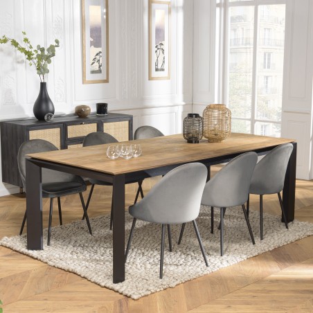 MAXENCE - Extendable Rectangular Dining Table 220/320cm Recycled Teak Wood