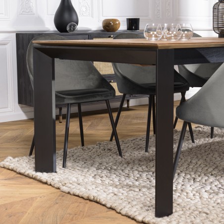 Table à manger MAXENCE en bois teck recyclé