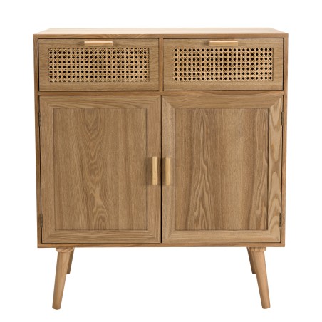 Buffet RODRIGO - Bois Cannage Naturel 2 Tiroirs 2 Portes