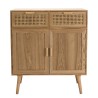 Buffet RODRIGO - Bois Cannage Naturel 2 Tiroirs 2 Portes