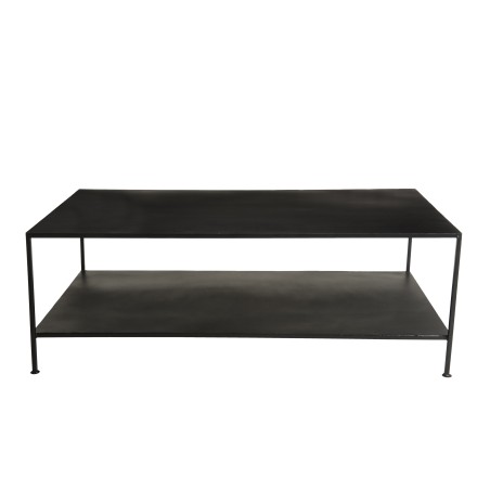 ROMAIN - Rectangular Black Industrial Metal Coffee Table