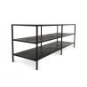 ROMAIN Black TV Stand with 2 Industrial Metal Shelves