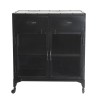 ROMAIN Industrial Black Metal Sideboard - 2 Doors, 2 Drawers